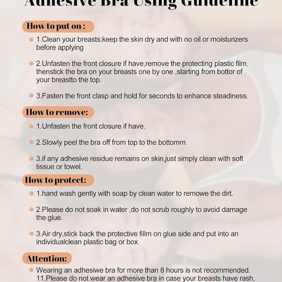 Sticky Bra Push Up - Strapless Adhesive Bras,Invisible Backless Bra,Lift Support - Picture 7 of 7